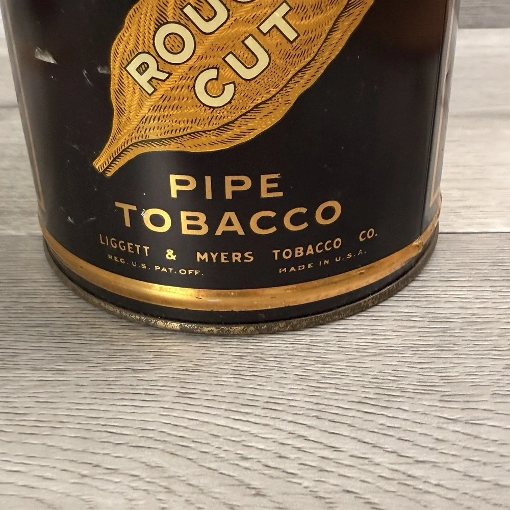 Vintage Granger Pipe Tobacco Gold Rim Rough Cut 14 Oz Tin Can Made USA